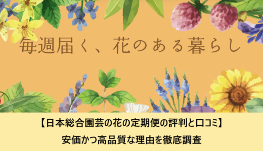 【日本総合園芸の花の定期便の評判と口コミ】安価かつ高品質な理由を徹底調査